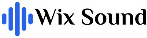 Wix Sound logo with audio waves and text of the website name